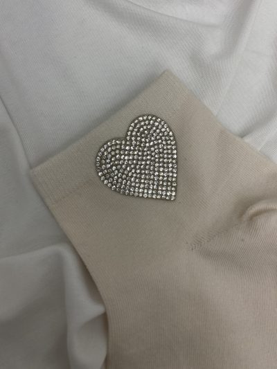 Alternative view of CALCETÍN CORAZÓN BEIGE