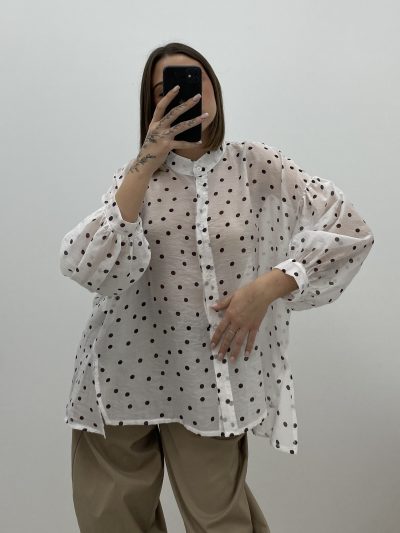 Alternative view of BLUSA GASA TOPO BLANCO