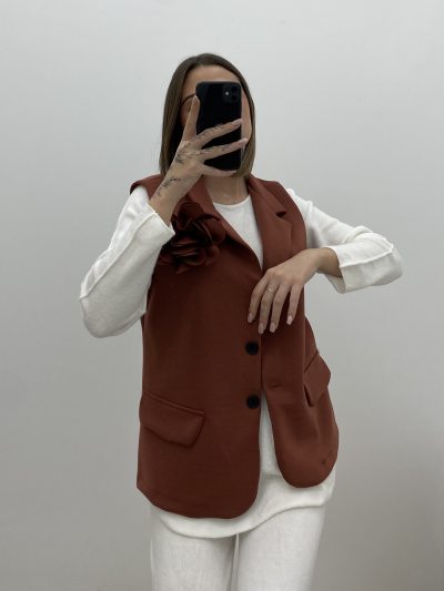 CHALECO PUNTO ROMA TEJA