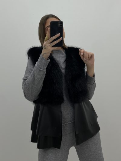 CHALECO PELO Y POLIPIEL