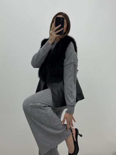 Alternative view of PANTALÓN PUNTO GRIS