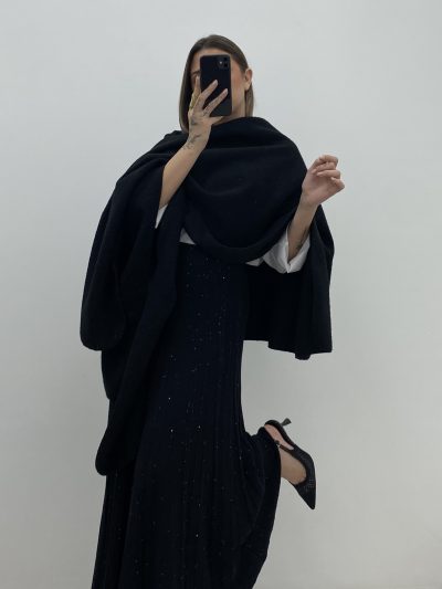 FALDA PUNTO PLISADA NEGRO