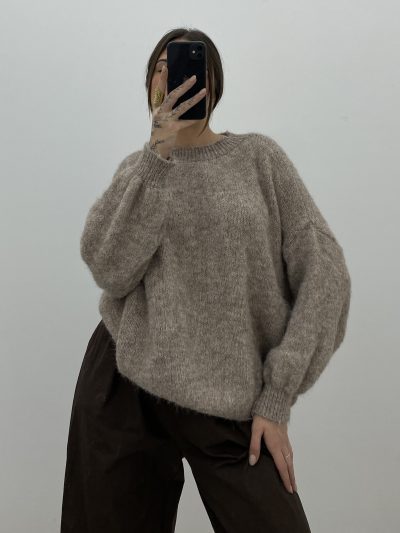 Alternative view of JERSEY PUNTO CUELLO REDONDO CAMEL