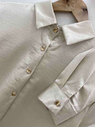 Alternative view of BLUSA SATÉN BEIGE