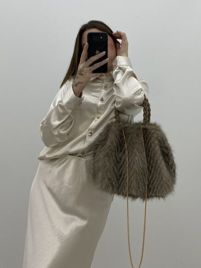 Alternative view of BOLSO PELO ASA TAUPE