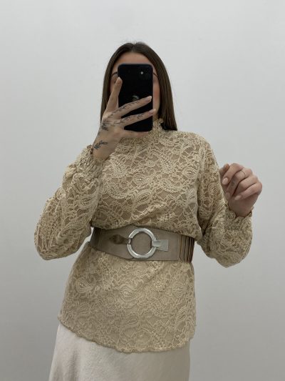 CINTURÓN HEBILLA BEIGE