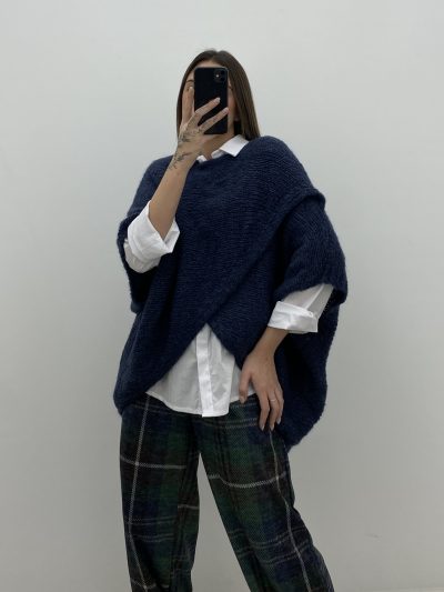 JERSEY LARGO CRUZADO MARINO