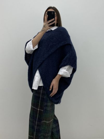 Alternative view of JERSEY LARGO CRUZADO MARINO