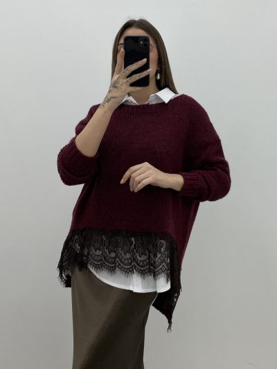 JERSEY PUNTILLA GRANATE