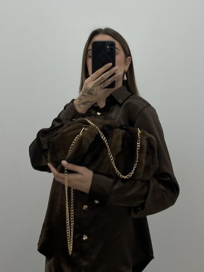 Alternative view of BOLSO PELO CADENA MARRÓN