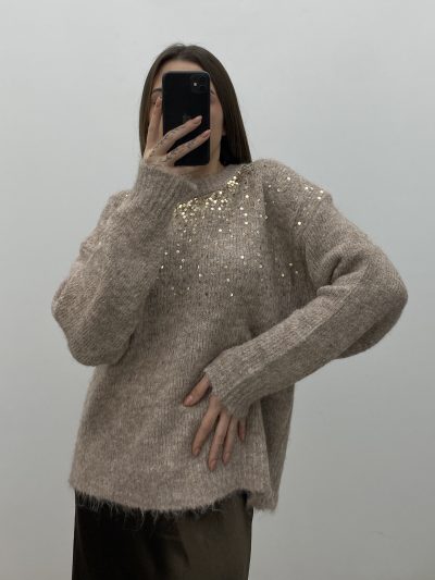 JERSEY LENTEJUELAS CAMEL