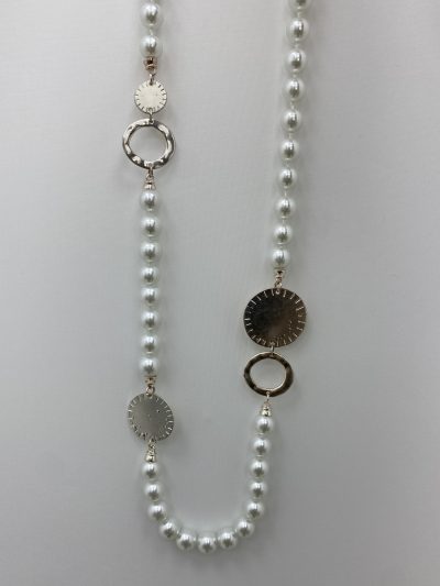 COLLAR LARGO PERLAS PLATA