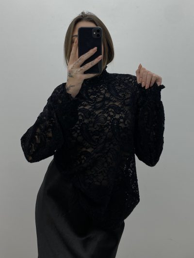 CAMISETA ENCAJE NEGRO