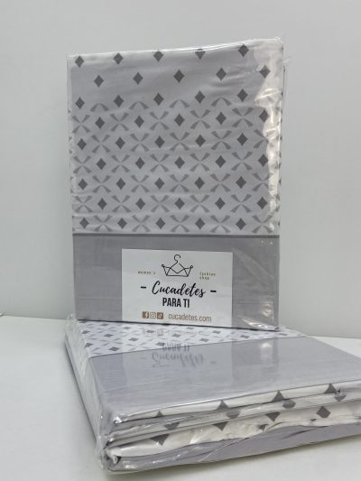 JUEGO SÁBANAS ROMBO 150CM