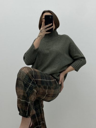 Alternative view of PANTALÓN CUADROS CAMEL