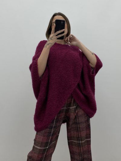 Alternative view of PANTALÓN CUADROS GRANATE