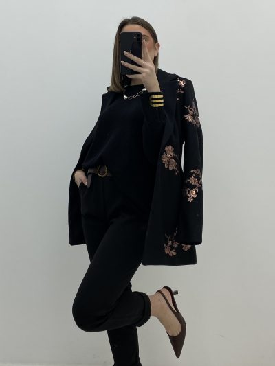 PANTALÓN PITILLO PAÑO NEGRO