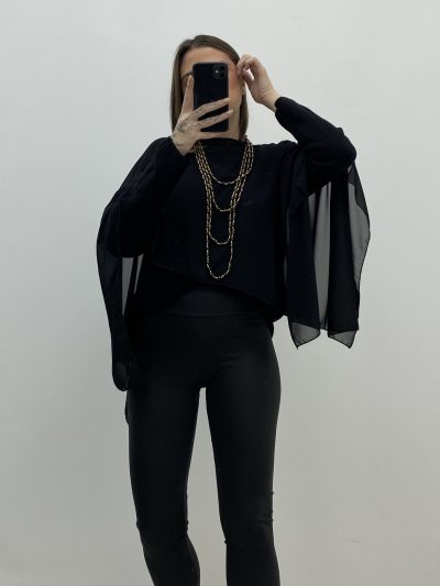 Alternative view of PONCHO DE GASA NEGRO