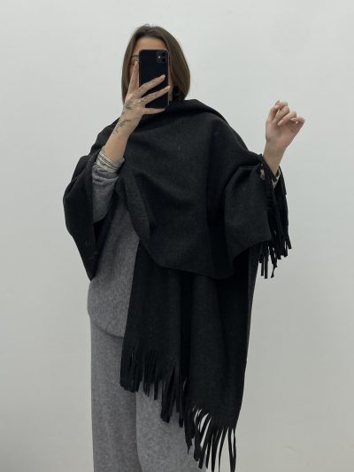 CAPA CORTA CRUZADA NEGRA JASPEADA