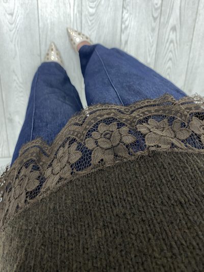 Alternative view of JERSEY PUNTILLA MARRÓN