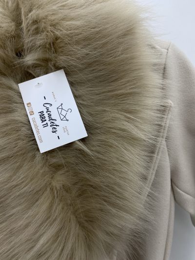 Alternative view of ABRIGO PAÑO CUELLO BEIGE