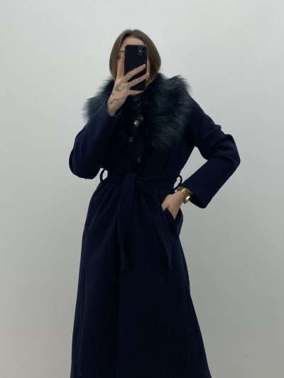 ABRIGO PAÑO CUELLO MARINO