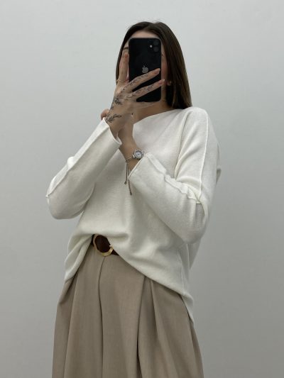 JERSEY CUELLO REDONDO BLANCO