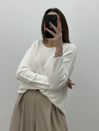 Alternative view of JERSEY CUELLO REDONDO BLANCO