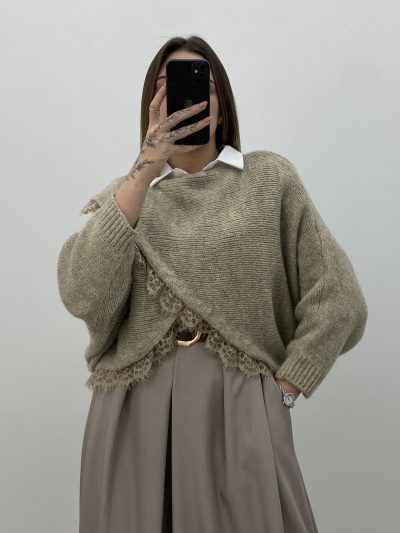 JERSEY CRUZADO PUNTILLA TAUPE