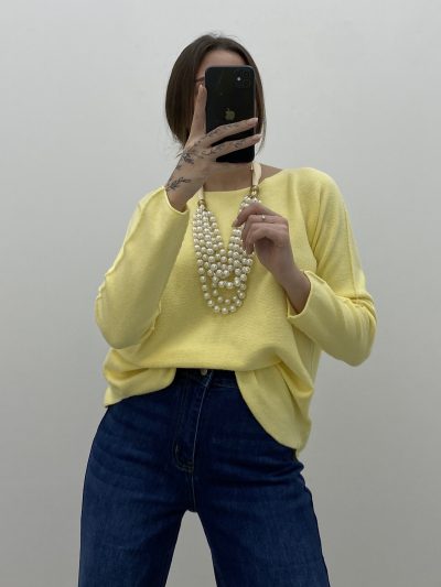 Alternative view of JERSEY CUELLO REDONDO AMARILLO