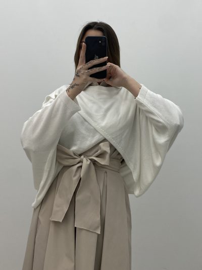 JERSEY CRUZADO PERLÉ BLANCO