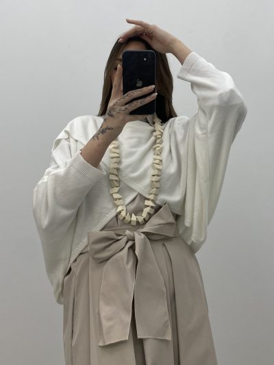 Alternative view of JERSEY CRUZADO PERLÉ BLANCO