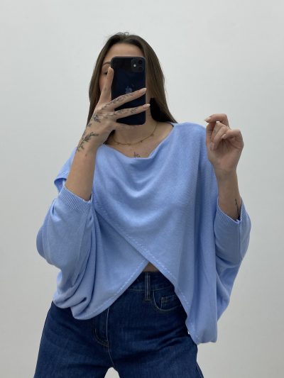 JERSEY CRUZADO PERLÉ CELESTE