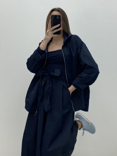 Alternative view of CORTA VIENTO EFECTO TAFETÁN MARINO