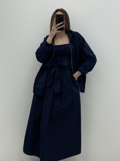 Alternative view of FALDA EFECTO TAFETÁN MARINO