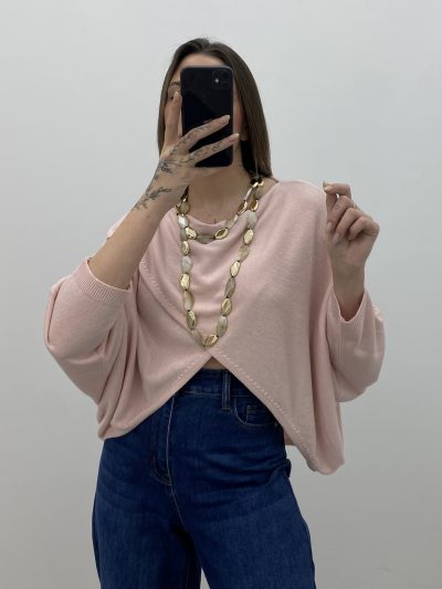 JERSEY CRUZADO PERLÉ ROSA