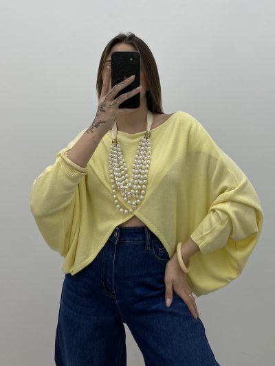 Alternative view of JERSEY CRUZADO PERLÉ AMARILLO