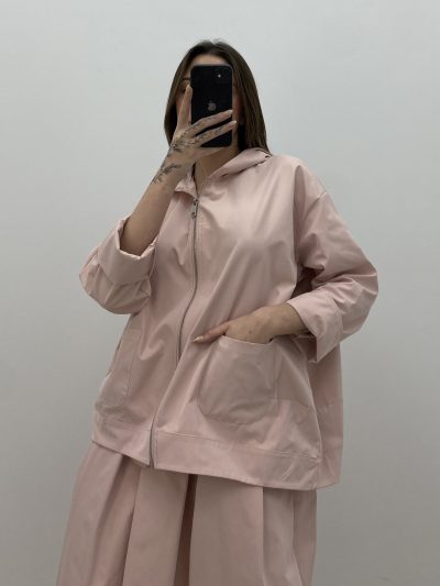 CORTA VIENTO EFECTO TAFETÁN ROSA