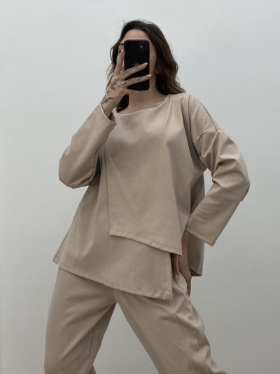 Alternative view of CAMISETA CRUZADA BEIGE