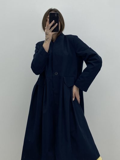 Alternative view of GABARDINA EFECTO TAFETÁN MARINO