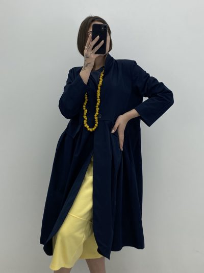 GABARDINA EFECTO TAFETÁN MARINO