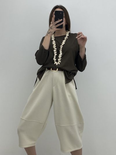 Alternative view of PANTALÓN CULOTTE BEIGE