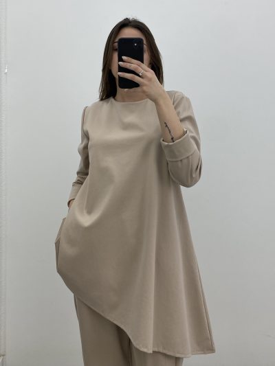 Alternative view of CAMISETA LARGA BEIGE