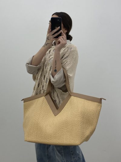 BOLSO SHOPPING RAFIA BEIGE