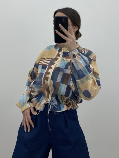 Alternative view of BOMBER CAMISA ESTAMPADO AZÚL