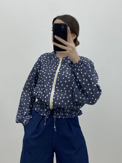 BOMBER CAMISA TOPOS MARINO