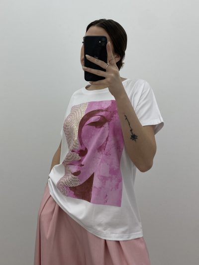 CAMISETA ROSTRO ROSA