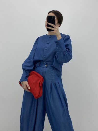 Alternative view of BOLSO DE MANO TEJIDO ROJO