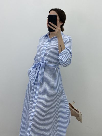 Alternative view of VESTIDO CAMISERO RAYAS