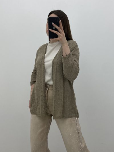 CHAQUETA PUNTO FINO TAUPE